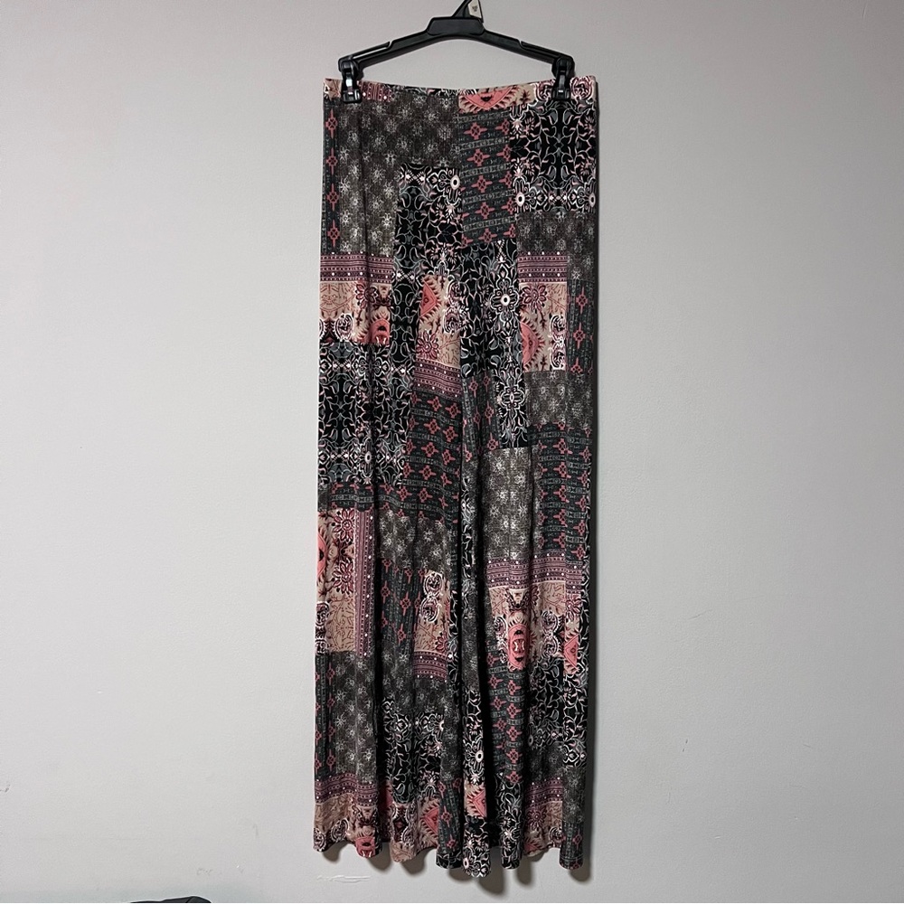 Versona Women’s Size Small Wide Leg Pants Boho Style Patchwork Print Multicolor